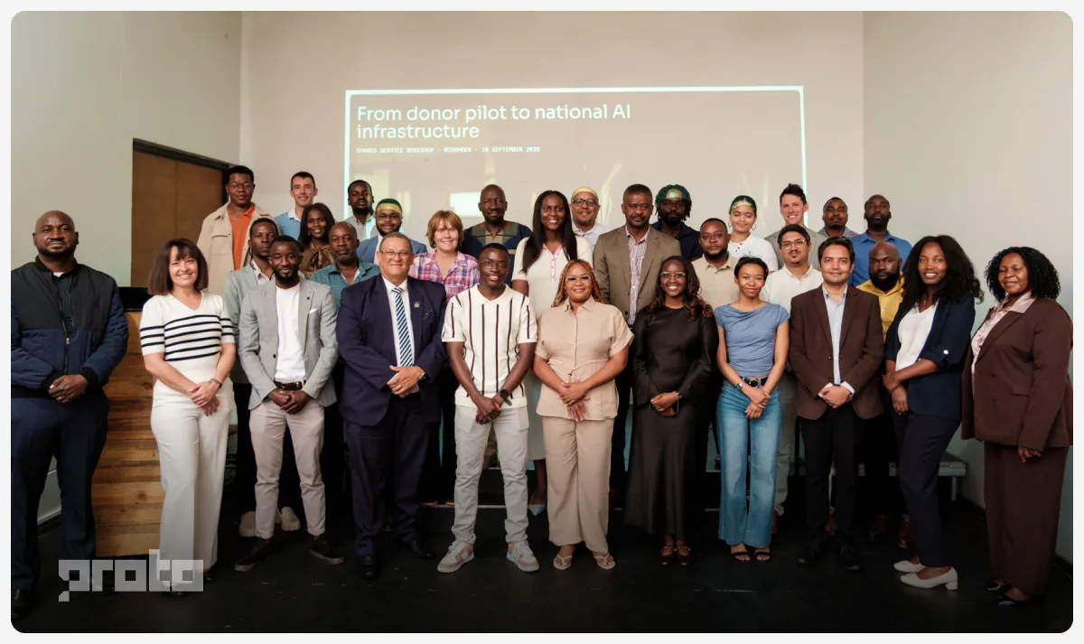 Proto, Bank of Namibia and CRAN staff at the AI Shared Service workshop in Windhoek